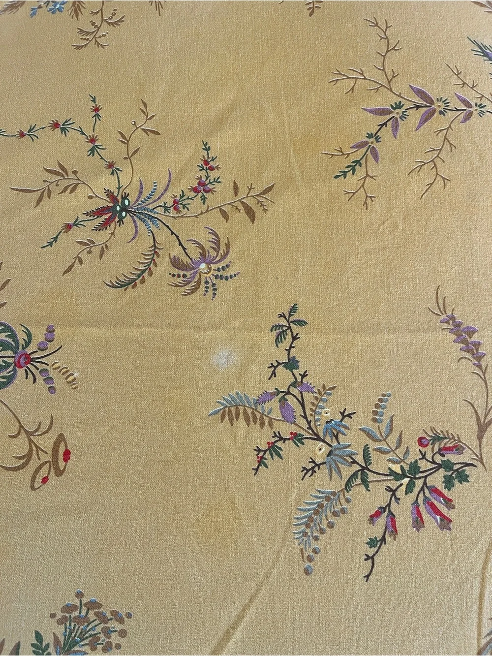 Vtg Williams Sonoma Marc Lacaze Tablecloth 70 x 108 Gold Chicken Rooster Fall